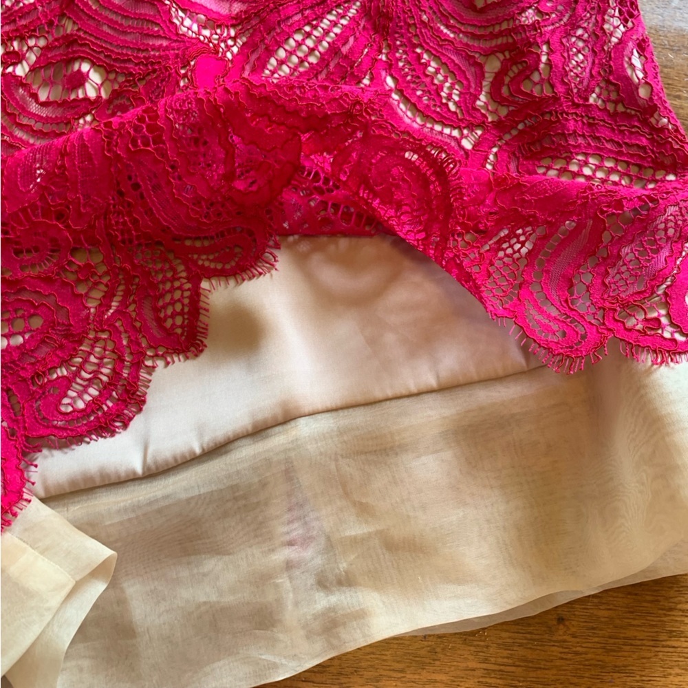 Trina Turk Hot Pink Floral Lace Cocktail Dress - Picture 14 of 16